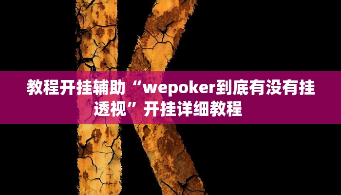 教程开挂辅助“wepoker到底有没有挂透视”开挂详细教程 