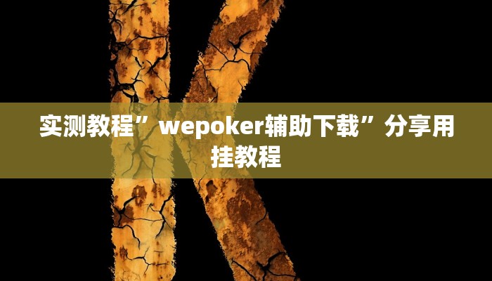实测教程”wepoker辅助下载”分享用挂教程