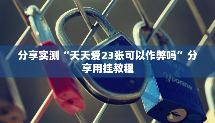 分享实测“天天爱23张可以作弊吗”分享用挂教程