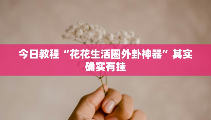 今日教程“花花生活圈外卦神器”其实确实有挂