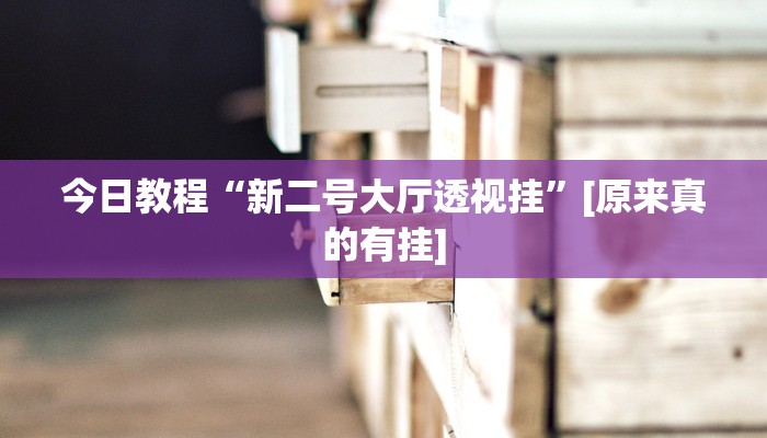 今日教程“新二号大厅透视挂”[原来真的有挂]