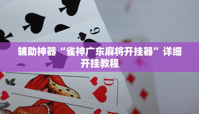 辅助神器“雀神广东麻将开挂器”详细开挂教程