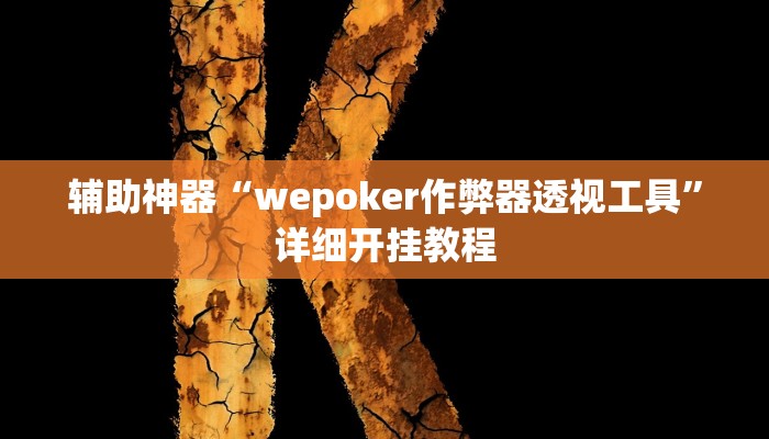辅助神器“wepoker作弊器透视工具”详细开挂教程