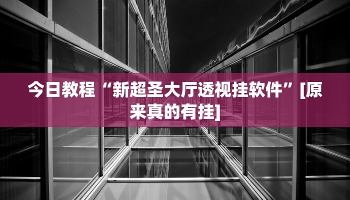 今日教程“新超圣大厅透视挂软件”[原来真的有挂]