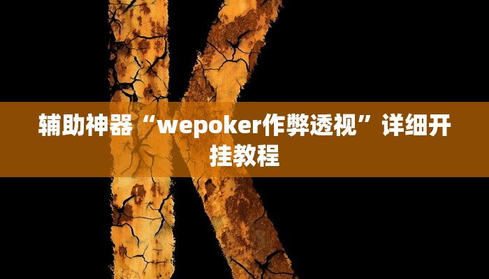 辅助神器“wepoker作弊透视”详细开挂教程