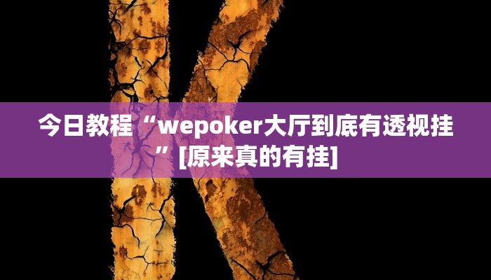 今日教程“wepoker大厅到底有透视挂”[原来真的有挂]