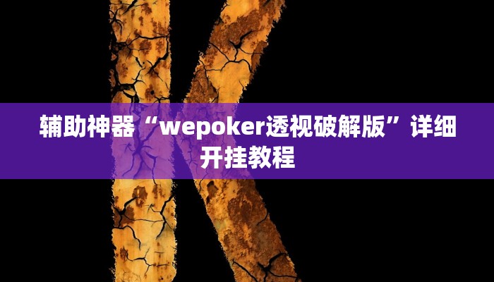 辅助神器“wepoker透视破解版”详细开挂教程