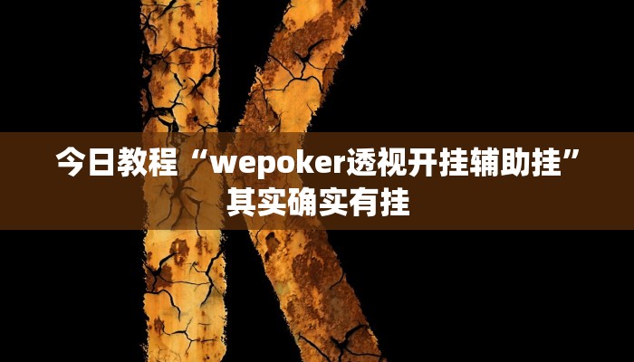 今日教程“wepoker透视开挂辅助挂”其实确实有挂