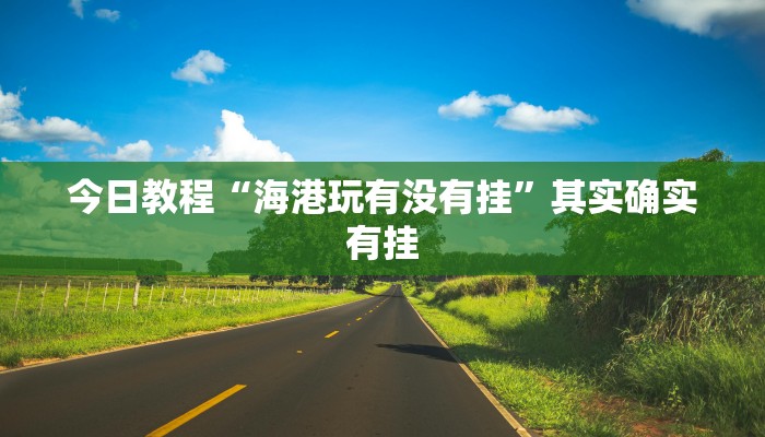 今日教程“海港玩有没有挂”其实确实有挂