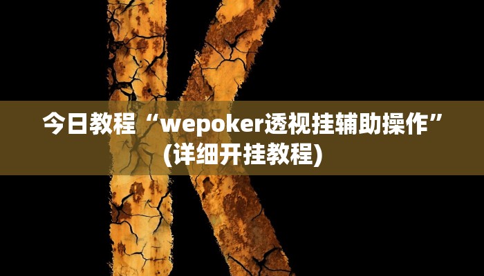 今日教程“wepoker透视挂辅助操作”(详细开挂教程)