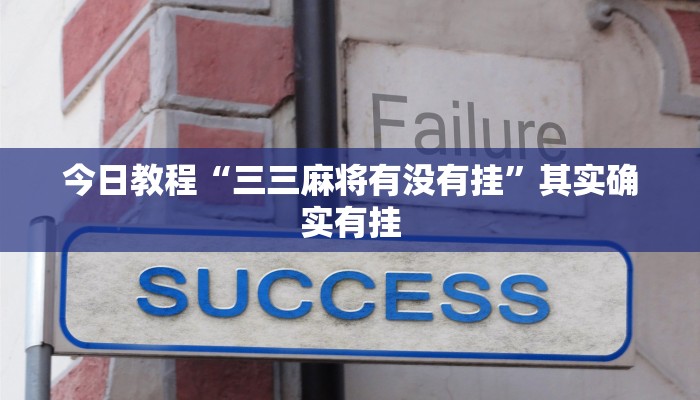 今日教程“三三麻将有没有挂”其实确实有挂