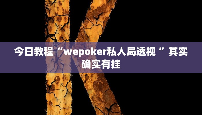 今日教程“wepoker私人局透视 ”其实确实有挂
