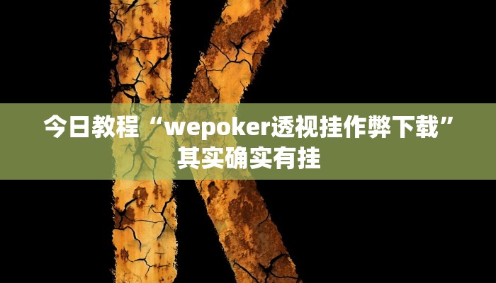 今日教程“wepoker透视挂作弊下载”其实确实有挂