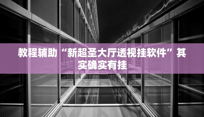 教程辅助“新超圣大厅透视挂软件”其实确实有挂
