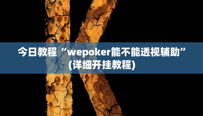 今日教程“wepoker能不能透视辅助”(详细开挂教程)