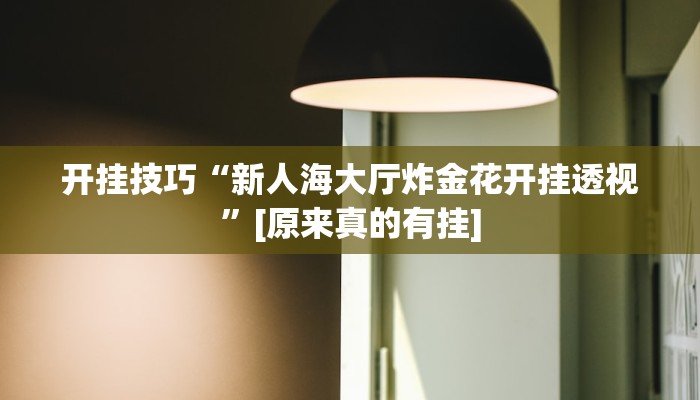 开挂技巧“新人海大厅炸金花开挂透视”[原来真的有挂]