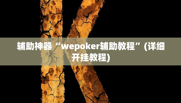 辅助神器“wepoker辅助教程”(详细开挂教程)