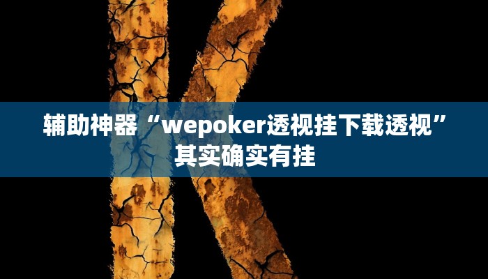 辅助神器“wepoker透视挂下载透视”其实确实有挂