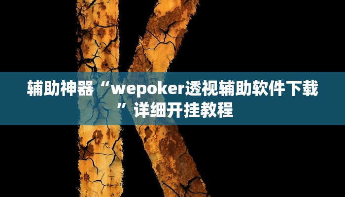 辅助神器“wepoker透视辅助软件下载 ”详细开挂教程