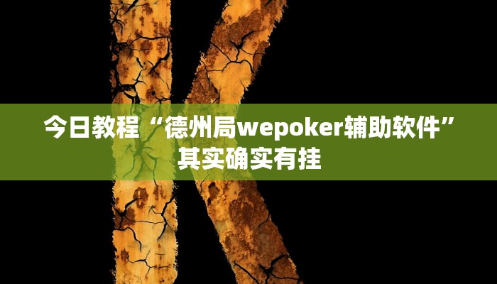 今日教程“德州局wepoker辅助软件”其实确实有挂