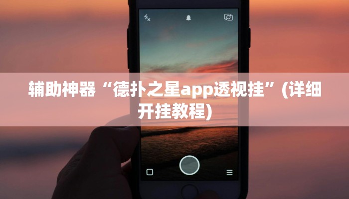 辅助神器“德扑之星app透视挂”(详细开挂教程)