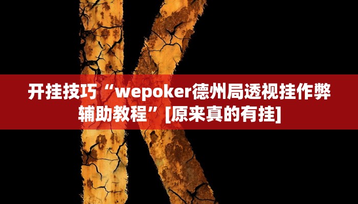 开挂技巧“wepoker德州局透视挂作弊辅助教程”[原来真的有挂]