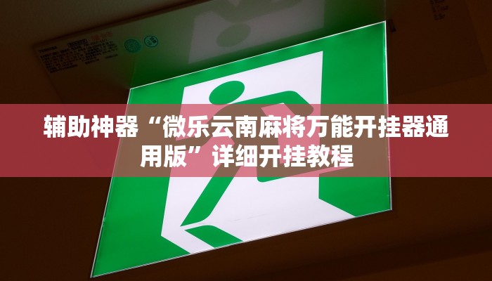 辅助神器“微乐云南麻将万能开挂器通用版”详细开挂教程