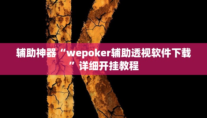 辅助神器“wepoker辅助透视软件下载”详细开挂教程
