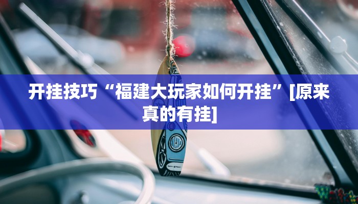 开挂技巧“福建大玩家如何开挂”[原来真的有挂]