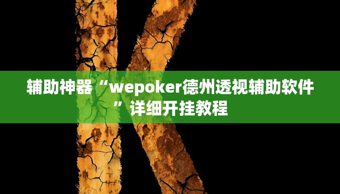 辅助神器“wepoker德州透视辅助软件”详细开挂教程