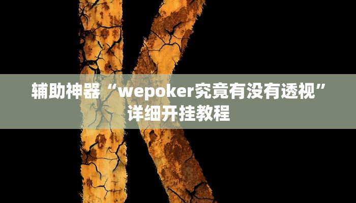 辅助神器“wepoker究竟有没有透视”详细开挂教程