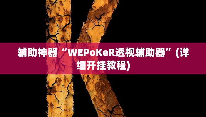 辅助神器“WEPoKeR透视辅助器”(详细开挂教程)