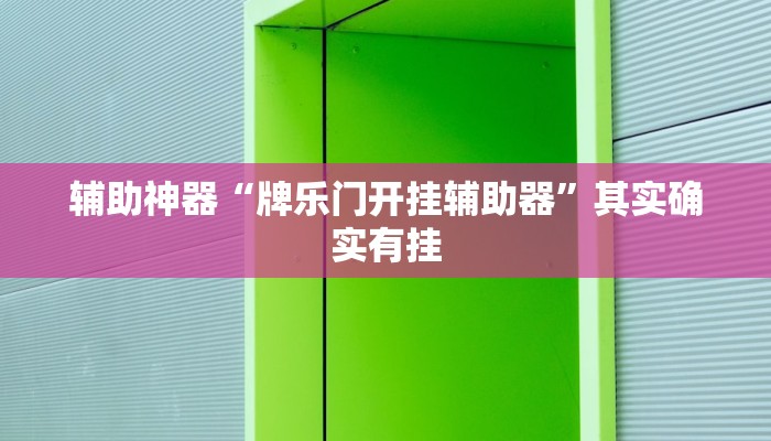 辅助神器“牌乐门开挂辅助器”其实确实有挂
