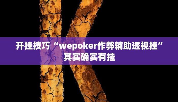 开挂技巧“wepoker作弊辅助透视挂”其实确实有挂