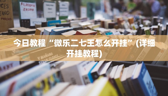 今日教程“微乐二七王怎么开挂”(详细开挂教程)