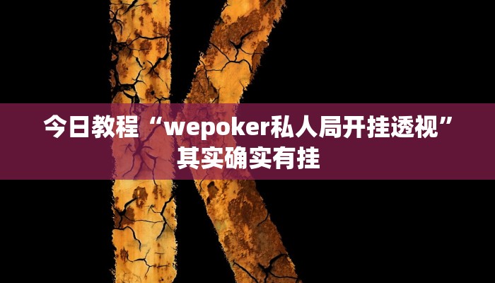 今日教程“wepoker私人局开挂透视”其实确实有挂