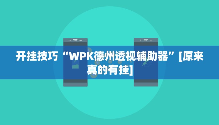 开挂技巧“WPK德州透视辅助器”[原来真的有挂]