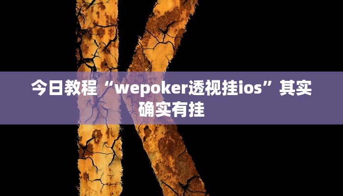 今日教程“wepoker透视挂ios”其实确实有挂