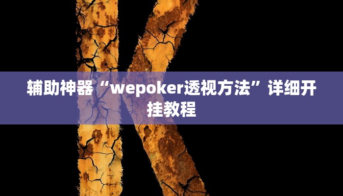 辅助神器“wepoker透视方法”详细开挂教程