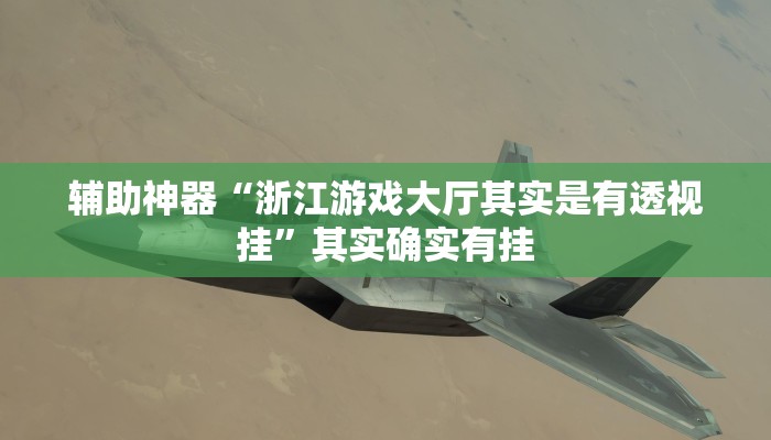 辅助神器“浙江游戏大厅其实是有透视挂”其实确实有挂