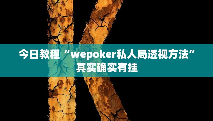 今日教程“wepoker私人局透视方法”其实确实有挂