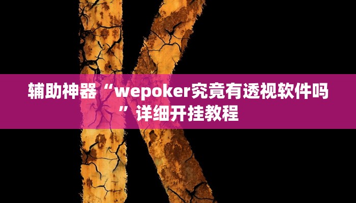 辅助神器“wepoker究竟有透视软件吗”详细开挂教程