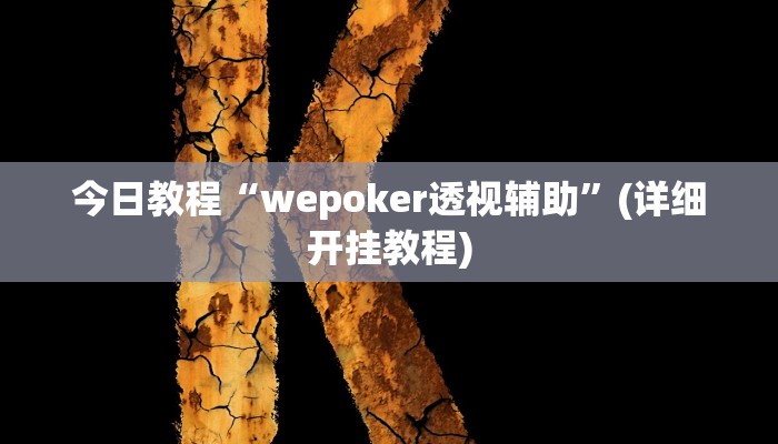 今日教程“wepoker透视辅助”(详细开挂教程)