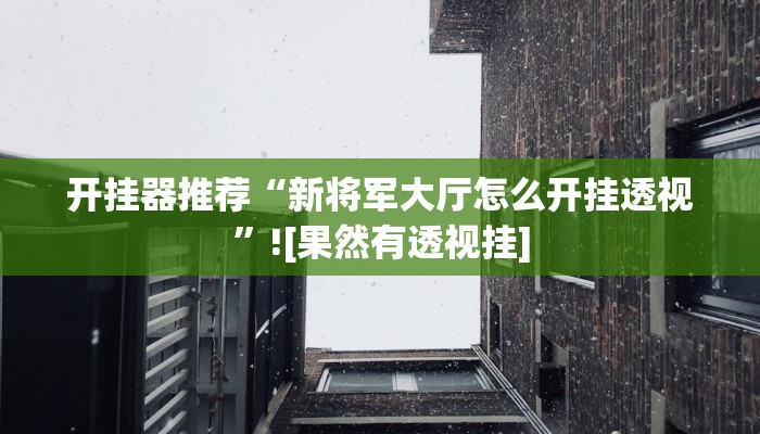 开挂器推荐“新将军大厅怎么开挂透视”![果然有透视挂]