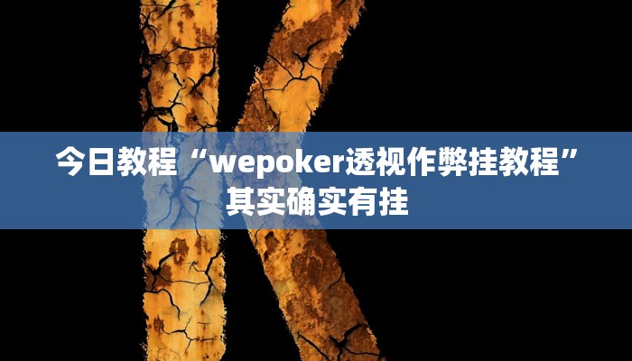今日教程“wepoker透视作弊挂教程”其实确实有挂