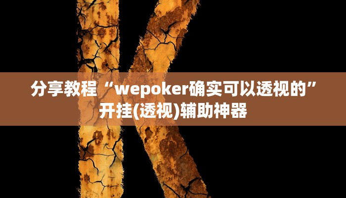 分享教程“wepoker确实可以透视的”开挂(透视)辅助神器