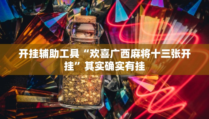 开挂辅助工具“欢喜广西麻将十三张开挂”其实确实有挂