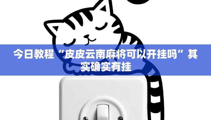 今日教程“皮皮云南麻将可以开挂吗”其实确实有挂