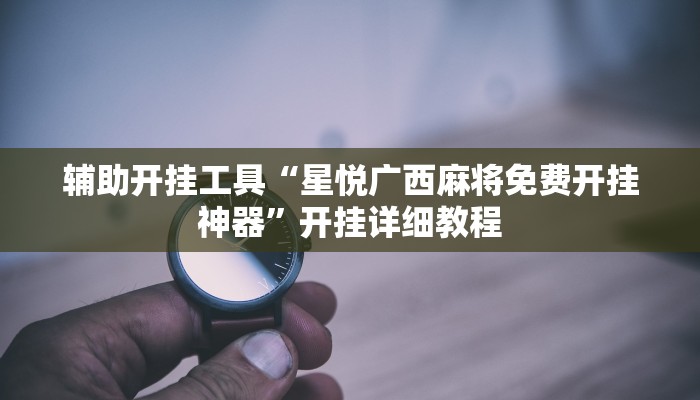 辅助开挂工具“星悦广西麻将免费开挂神器”开挂详细教程