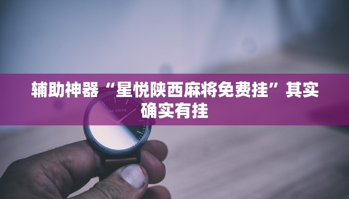 辅助神器“星悦陕西麻将免费挂”其实确实有挂